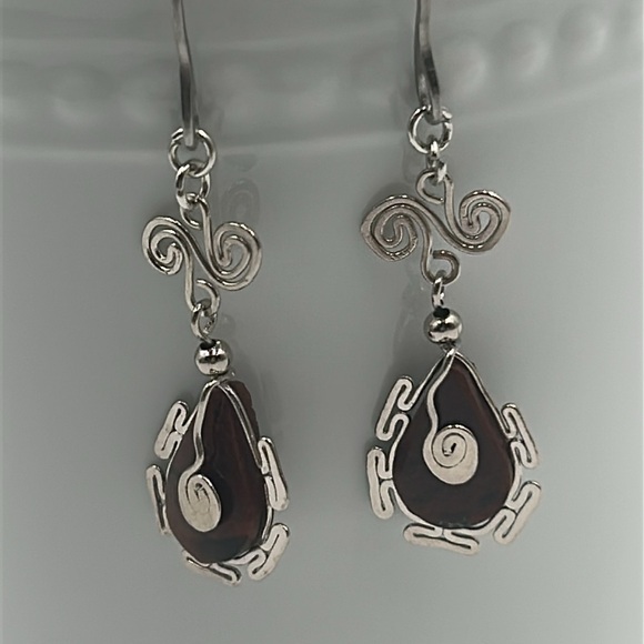 2053- Natural Stone Women's Handmade Earrings NWT - Picture 3 of 7